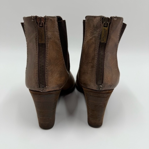 Aquatalia Women’s Leather Whipstitch Trim Chelsea Ankle Boots 10 Brown - Picture 4 of 12